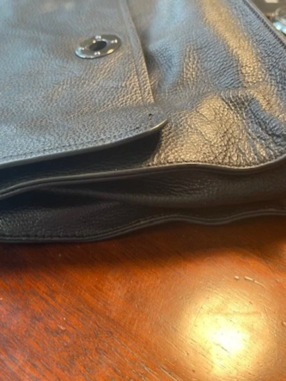 Rachel Roy Black leather expandable crossbody